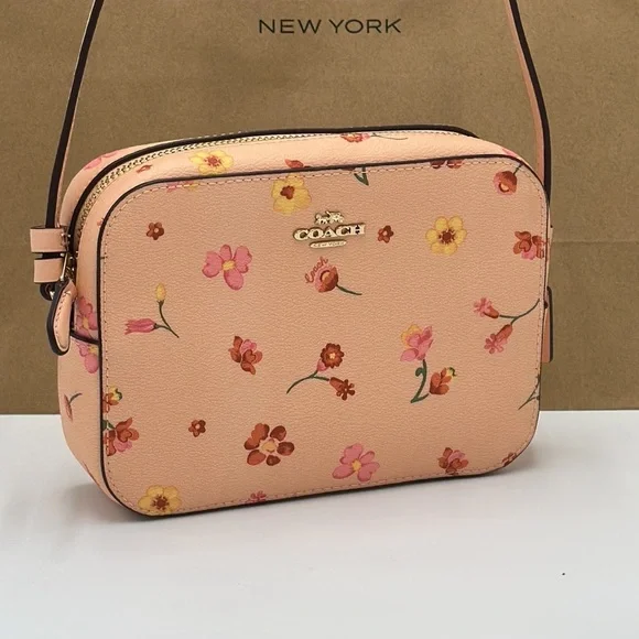 Coach Mini Camera Bag With Mystical Floral Print in Faded Blush Multi (C8699) - Picture 5 of 13